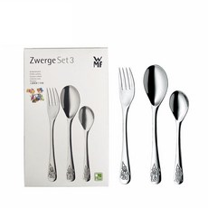 WMF 독일 폴텐버그 스테인리스 스틸 백설공주 유아스푼포크 3종세트, 티스푼13cm+포크16.5cm+숟가락16.5cm, 실버, 1개