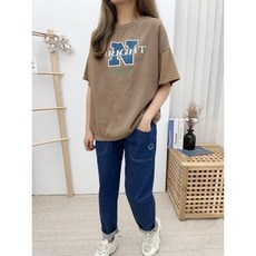 美系N字母水波紋棉麻上衣 美式字母設計 透氣舒適 寬鬆休閒