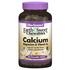 Bluebonnet 鈣鎂+維生素D3咀嚼片 香草味, 90顆, 1罐