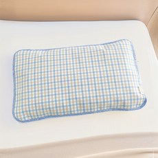 도소 교체하기 편리한 체크 밴딩 호텔 베개커버 냉감베개커버 베개덮게 커버50x70, 솜사탕 블루, 1개