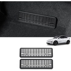 LUCKEASY 2PCS 바닥 공기 흐름 통풍구 보호 Tesla Model Y Juniper 2025 2026 에어 커버 뒷좌석 언더 시트 에어컨 출구 그릴 보호기 액세서리용
