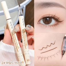차차앤코 초미세 워터프루프 아이라이너 0.001mm 초슬림 안번지는 지속력 좋은 초정밀 리퀴드 붓펜 아이라인, 1개, 2# 와일드 브라운