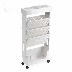 Lunamay 3단트롤리 이동식 북트롤리 화이트