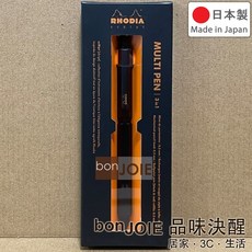 Rhodia scRipt 六角軸金屬桿多機能筆 3in1 多功能筆原子筆自動鉛筆, 1個, 黑色 3 in 1 多機能筆, 黑色