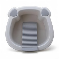 多功能洗衣盆帶搓衣板 加厚耐用洗衣槽 大容量防滑洗衣盆, 灰色小號【原生pp安全材質】, 1個