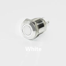 12mm 금속 단추 스위치 순간 래치 유형 전력 고정 3V 6V 12V 24V 220V LED 빛, 02 Latchingself lock, 02 220V, 09 White LED