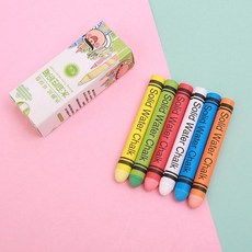 水溶性無塵粉筆彩色粉筆 20支混6色 附贈筆套與板擦, 1個, 6支6色 體驗款 無