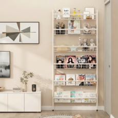 트리플썬 슬림 무타공 문뒤 틈새 선반 수납장 6단, 화이트