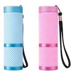 1+1 컬러 학생 어린이 손전등 컬러풀 LED 원터치 후레쉬, 1세트, 핑크+블루 손전등