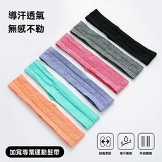 運動髮帶女吸汗止汗頭帶跑步健身瑜伽防滑導汗束髮箍護額頭戴, 灰色【輕巧透氣/舒適無感】,24*4.5cm, 1個