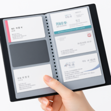 태스_ 깔끔 정리 명함집 1P 156매/180매 명함 케이스 정리 꽂이 통, 6단, 180매 단색