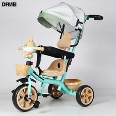 DFMEI 可坐可躺嬰兒手推車旋轉座椅遛娃兒童推車腳踏 兒童三輪車腳踏車, 1個, 1cm, 綠色:參考詳情
