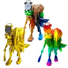 이탈리안 브레인롯 Italian brainrot 합체캐릭터 피규어 3종 무지개 골드, 3개