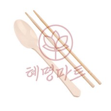 혜명마트 일회용 수저세트 캠핑 포장배달용기 숫가락 캠핑야외용기 일회용식기