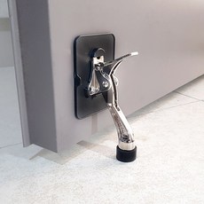 무타공 현관문 도어스토퍼 아크릴점착 강력고정 블랙, 1개