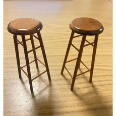 隨草憶境 迷你高腳凳 多色可選 木質吧台椅 袖珍食玩 微縮景觀模型 一組3款入（白+紅+咖色）, 1個, 一組3款入（白+紅+咖色，★促銷★）