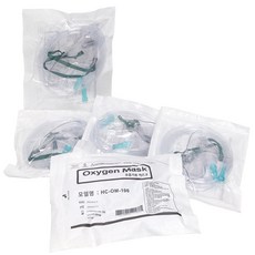 협성 호흡기용 성인용 산소마스크 산소공급 튜브 HC-OM-100 (5개입) - O2 Mask