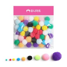 EIG 장식솜 솜방울 10mm 칼라혼합 1p 핸드메이드재료