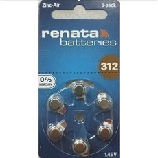 Renata Zinc-Air 助聽器電池, 1個, ZA312