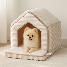 PAWZ Road 반려동물 푹신 베란다 숨숨집 하우스 지퍼형 강아지 고양이 집, 1개, 화이트