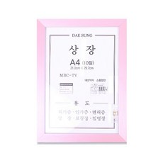 SE 대성 자스민 상장 A4 10절 액자 랜덤발송