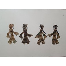 老皮影 純手工 雕刻 手工上色 高32cm, 如圖所示, 1個
