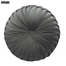 DFMEI 純色荷蘭絨圓枕靠南瓜坐墊民宿蒲團靠墊枕沙發抱枕, 時尚灰