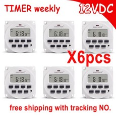 SINOTIMER 디지털 타이머 스위치 제어 시간 릴레이 프로그래밍 가능 7 일 12V DC, 1개