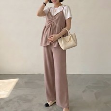 [당일출고] 수엠W 캐미솔 밴딩팬츠 세트 임산부 겸용 여름 상하세트 T06 뷔스티에세트