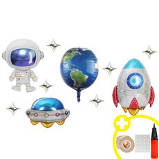 스페이스 파티 로켓 우주인 우주감성 테마 생일 가랜드 파티 헬륨가스 풍선 발표회 인생샷 포토존 연출템 6옵션 [에브리띵스마일], 우주 풍선, 1세트