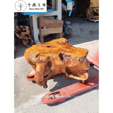【十木工坊】杉木樹瘤木墩.原木座.花台.檯座-約長88x寬69x高51.5cm