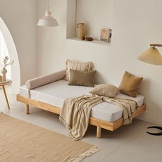 상일리베가구 룬 원목 데이베드 침대프레임 SS (독립매트리스), 월넛
