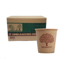 크라프트 종이컵 1000개 친환경소재 분해되는 (브라운) 일반종이컵, 2박스