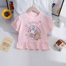 GOYES 귀여운 산리오 반팔티 프릴 여아 여름반팔
