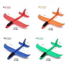 48cm 泡沫飛機 手動手拋 互動玩具, 48cm泡沫飛機 平飛+迴旋 , 橙色 1架, 1個