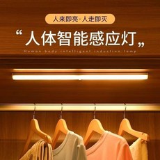 感應燈 感應燈 充電式感應燈 小夜燈 人體智能感應燈帶長條 衣櫃鞋櫃無線自粘廚房充電式 感應燈, 1個, 買1送1 30CM充電白光感應款