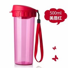 運動水杯 大容量500ml 密封防漏 便攜設計 簡約風格 男女適用 學生戶外+500ml美脣紅+500ml, 1個, 1L, 500ml美脣紅:500ml