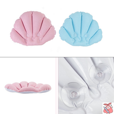 해피J보따리 반신욕 부채꼴 욕조 수건 천 목욕베개, 핑크, 블루, 1개