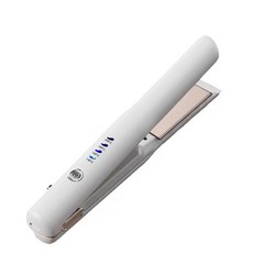 迷你直髮器 無線充電 多檔溫控, 白色, 平板夾