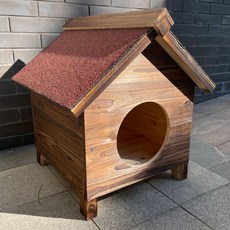 하우스 길고양이 은신처 보온 원목 나무 겨울나기 겨울집 실외용, 1개, 커튼 없는 B형