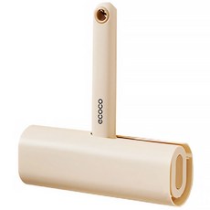 【ECOCO 意可可】手持黏毛器 強力黏塵紙 黏毛器 滾筒 可撕式 滾刷 衣服 黏毛滾 除毛筒 卷毛刷 替換 卷紙, 1個, E2398奶油色