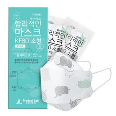 프로덕트랩 합리적인 마스크 프린트 소형 KF80, 20개입, 10개, 코끼리 패턴