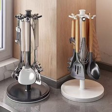 거와스 스탠드형 회전 주방 조리도구 걸이, 1개, 그레이