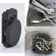 헤이데야 붙이는 초강력 자석 벨트 공구부착 줄자클립 공구 자석패드 블랙, 1개