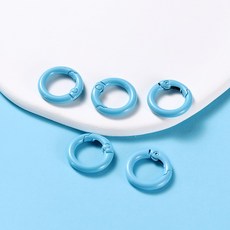 21 금속 스프링 개방형 걸쇠 라운드 버클 클립 CARABINER 쥬얼리 체인 커넥터 DIY, 41mm x 5pcs, sky blue, 1개