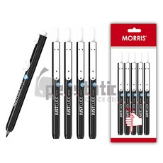 모리스 저스트클릭 노크식 컴퓨터용 사인펜 5개 세트(모리스 정품 블리스터 포장 케이스), 노크식 컴퓨터용 싸인펜 5개 세트, 1개
