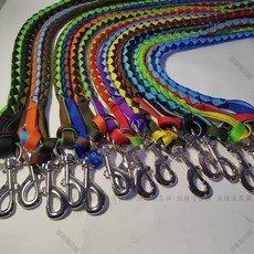 【開發票/統編】織帶牽馬繩 彩色牽引繩 馬房用品 防滑耐磨 可調長度 雙層織帶 緩衝設計 快扣安全鎖 960112 可定製批發零售, 顏色隨機,2米加粗, 1個