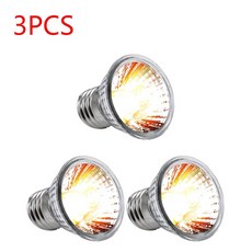 발열전구 온열 열등 1-5개 255075W UVAUVB 파충류 램프 전구 거북이 일광욕 히팅 라이트 UV 양서류용 풀 스펙트럼 썬램프, 3Pcs 50w light bulb