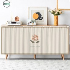 墟里居 訂製滑軌簾 免打孔可移動遮擋簾 廚房門簾 櫥柜遮擋布簾 柜子簾 衣柜防塵遮丑拉簾 附贈滑軌 增加隱私, 暖意-花朵,寬120高60 整片式