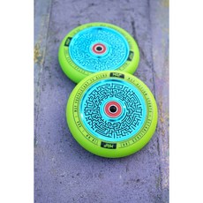 MGP 익스트림 스쿠터 바퀴 트릭용 스쿠터휠 120MM 킥보드 스턴트, 그린+블루110mm 2개, 1개